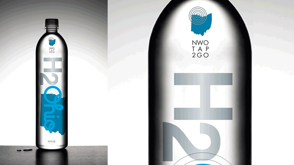 H2O Water Bottle Packaging Design